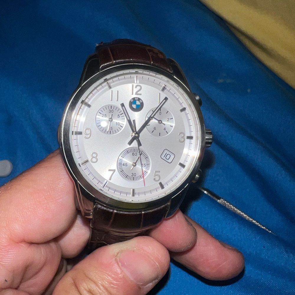 BMW Silver and Brown Men's Watch
